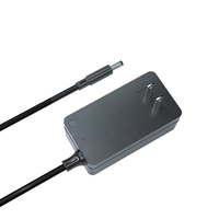Benutzerdefiniertes Logo Schwarzer ABS-Netzadapter mit 2-Flachstift US-Stecker und integriertem DC-Kabel für Wandmontage