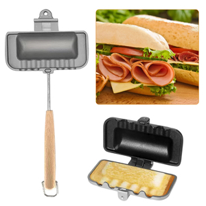 Poêle à sandwich double face antiadhésive pour la cuisson des toasts et des omelettes, résistante aux hautes températures, compatible gaz, vente en gros - Product Image 3