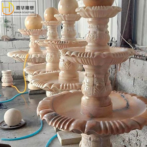 Fuente de piedra Jiahua de tres niveles, estilo europeo, para jardín exterior, cuenco de agua duradero, escultura en forma de columna redonda. - Product Image 4