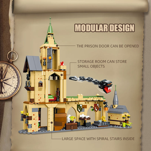JIESTAR JJ9024 540PCS Série Vue de Rue Ornement de la cour de <span class=keywords><strong>Poudlard</strong></span> Modèle de blocs de construction Jouet éducatif technique Cadeau de festival - Product Image 4