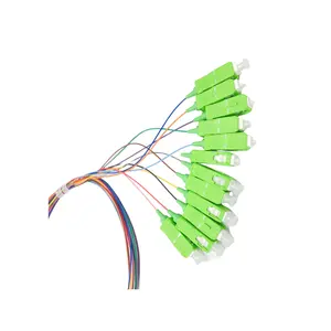 SC Bundle Tail Fiber 12 Cores Single Mode Color APC Fusion Jumper Tail Cable Customizable For Multiple Modes