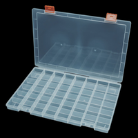 Boîte de rangement en plastique transparent à 48 compartiments, boîte en PP, ouverture indépendante du couvercle pour perles, autocollants, fournitures d'art et d'artisanat