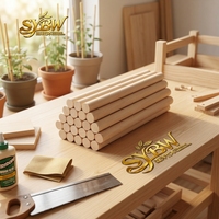 Vente en gros de tiges en bois, longueur 48 pouces, diamètres de 3,2 mm à 22,2 mm, directement de l'usine, idéales pour la fabrication de meubles, le bricolage et le jardinage