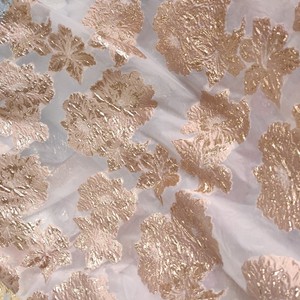Vente en gros de tissu Jacquard métallique en organza Tissu africain en dentelle de brocart Tissu en dentelle Jacquard <span class=keywords><strong>transparent</strong></span> en tulle Organza populaire - Product Image 4