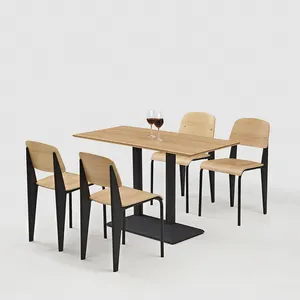 Großhandel personal isierte Cafeteria Möbel Restaurant Jean Prouve Bent Sperrholz Esstisch und Stühle Modern