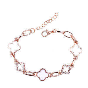 Pulsera de cadena de aleación de diamante transfronteriza para micronegocios de <span class=keywords><strong>eBay</strong></span>, joyería coreana de moda con trébol de cuatro hojas para hombre y mujer - Product Image 5