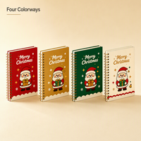 Carnet de Noël A5, 80 feuilles, 80 g/m², ligné, quadrillé, spirale, 9 motifs Père Noël, papeterie scolaire pour étudiants, vente en gros