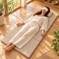 Coussins de sol doux à trois plis avec housse amovible et lavable pour la méditation, le studio de yoga et les centres de bien-être