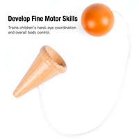 Juguete Kendama de Madera de Haya Inspirado en Montessori con Diseño de Helado - Regalo Educativo Interactivo para el Entrenamiento del Equilibrio para Niños