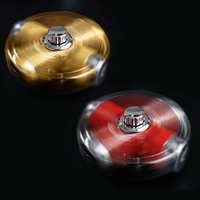 Briquet anti-vent 2-en-1 en métal avec fonction fidget spinner et double flamme torche, rouge