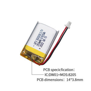 סיטונאי <span class=keywords><strong>3.7v</strong></span> ufx502030 250 סוללות ליתיום li <span class=keywords><strong>250mah</strong></span> <span class=keywords><strong>3.7v</strong></span> 502030 li סוללת ליתיום עם אישור kc ul1642 - Product Image 3