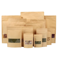 Sacs d'emballage alimentaire de qualité alimentaire, sacs en papier kraft debout avec fermeture éclair, impression sérigraphique, nourriture pour animaux de compagnie réutilisable 200g