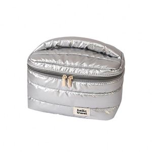 Bolsa de Maquillaje Impermeable con Cierre, de Poliéster con Brillo Perlado, Bolsa de Almacenamiento para Productos de Cuidado de la Piel, Bolsa Cosmética Acolchada Suave y Brillante - Product Image 5