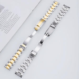 <span class=keywords><strong>Bracelet</strong></span> de montre en acier inoxydable argenté noir de luxe 20*16mm 22*16mm, maillons à vis, extrémité plate, compatible avec les montres RLX <span class=keywords><strong>SKX</strong></span> - Product Image 2