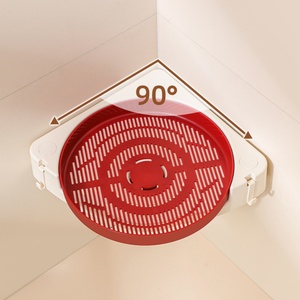 Bathroom Rotating <b>Shelf</b> <b>Rack</b> with Adhesive Hooks Wall-mounted Storage <b>Shelf</b> Basket in Washroom Kitchen - Product Image 5