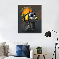 Peinture de paysage sur toile, élégante dame africaine, art mural sur toile pour femmes