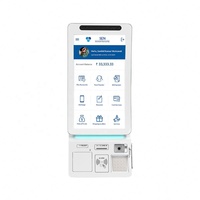 Kiosque tactile capacitif incurvé mural R1500, très demandé, avec tiroir-caisse, lecteur de code-barres et machine de paiement électronique pour banque