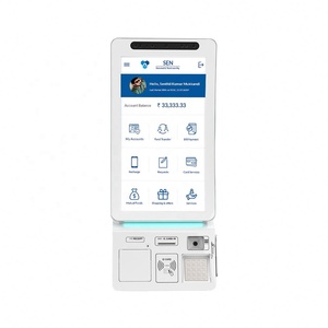 Kiosco de Pantalla Táctil Curva Capacitiva R1500 de Montaje en Pared, Caja Registradora, Escáner de Códigos, Máquina de Pago Electrónico para Banco - Product Image 1