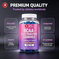 Gummies personnalisées BCAA Électrolytes 1000mg 2:1:1 BCAA Mélange de Baies 60 unités 30 Jours Récupération et Hydratation Végétaliennes pour les Passionnés de Fitness