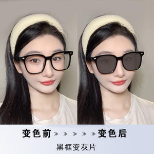 Gafas de sol fotocromáticas unisex, montura de PC, lentes TAC, montura completa, 100% protección UV, estilo coreano, montura grande - Product Image 4