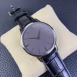 Montre de luxe pour homme, ultra-fine 8 mm, mouvement manuel, édition limitée personnalisée, boîtier en acier poli, cadran gris ardoise - Product Image 2