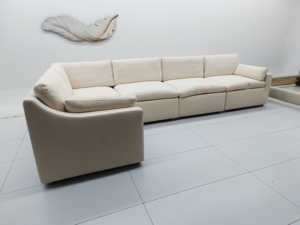 Estilo europeu Duck <span class=keywords><strong>Feather</strong></span> tecido removível L forma secional sofá sofá Set tecido branco para sala de estar - Product Image 2
