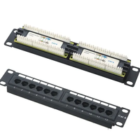 Panel de Conexión de Datos de Fibra Óptica Cat6/Super Cat6, Compatible con OEM/ODM, 12/24/48 Puertos, para Montaje en Pared de 19'', Equipo de Red