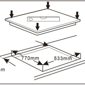 Table de cuisson à induction 5 zones avec design Hob, 5 brûleurs, certifiée CE - Product Image 6