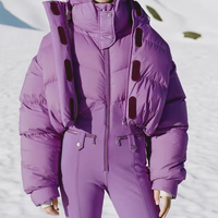 Combinaisons de ski de luxe une pièce imperméables coupe-vent pour femmes Combinaison de neige sans ceinture Isolée Combinaisons de ski pour femmes