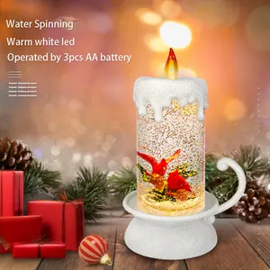 Высокое качество привело Рождественская сцена блеск снег вода фонарь свечи