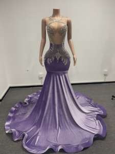 Ocstrade Luxuriöses, Sexy, Ärmelloses Maxi-Ballkleid, Elegantes Hochzeitskleid mit Perlen, Strass und Federn, Meerjungfrauen-Abendkleid - Product Image 6