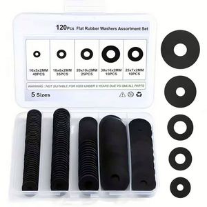 ชุดรวมปะเก็นไนลอนแบบแบน 120 ชิ้น พร้อมปะเก็นสีดำ - Product Image 1