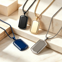 Collier pendentif en acier titane en gros pour hommes, tendance et polyvalent, boucles d'oreilles en acier inoxydable