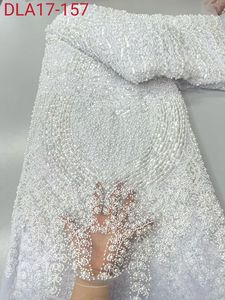 Tessuto di lusso con perline e perle in tinta unita blu reale in <span class=keywords><strong>Tulle</strong></span> <span class=keywords><strong>ricamato</strong></span> con paillettes in pizzo a rete francese <span class=keywords><strong>per</strong></span> abito da festa - Product Image 2