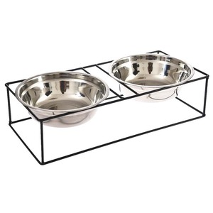 <span class=keywords><strong>Iran</strong></span> Rahmen + Edelstahl Individuelles Logo Doppel Hund Schüssel <span class=keywords><strong>Pet</strong></span> Feeder - Product Image 1