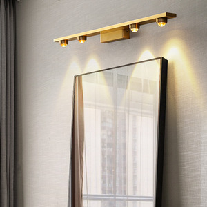 Lámpara de Pared Moderna <span class=keywords><strong>para</strong></span> Baño con 3 Luces LED de Cobre, Luz Cálida Dorada, <span class=keywords><strong>para</strong></span> Proyectos de Hoteles y Apartamentos - Product Image 2