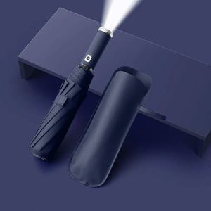 Parasol de voiture automatique anti-UV, double usage soleil et pluie, avec lampe torche LED - Product Image 1