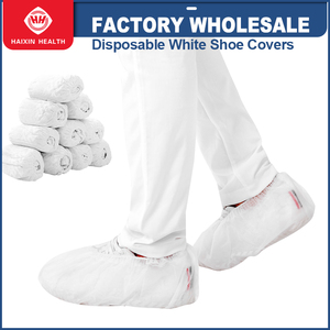 Hubei Haixin obat grosir Overshoes, tahan debu sekali pakai penutup sepatu dalam ruangan CE rumah sakit tidak ditenun kain biru sepatu atas - Product Image 2
