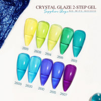 Gel de brillance pour verre en 2 étapes, effet cristal, personnalisé OEM, pour nail art professionnel