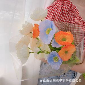 Flor Artificial de Amapola, Seda Flocada, Alta Simulación, Ramo para Decoración de Bodas y Hogar, Venta al por Mayor YMR02 - Product Image 2