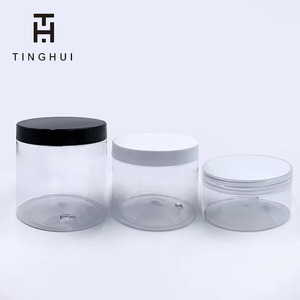 Tarro Transparente de Plástico PET de 30ml 60ml 100ml 120ml para Crema Cosmética con Tapa Negra - Product Image 2