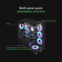 Full Tower ATX PC Case Supports 360mm Radiator Front Rear Bottom PSU 12 Fan Positions Type-C USB 3.0 Gaming Computer Chassis