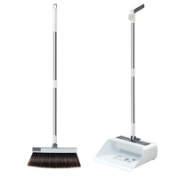 Ensemble balai, pelle et rouleau à papier collant multifonctionnel 3 en 1 pour le nettoyage ménager, ensemble balai et pelle pour le nettoyage des sols