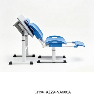 Escritorio y Silla Escolar de Altura Ajustable con Superficie Azul y Estructura Metálica para Niños, Modelo 34396-KZ28A - Product Image 2