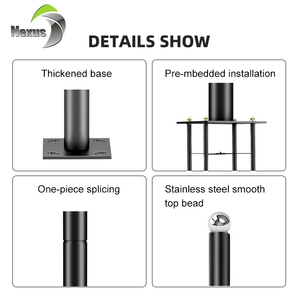 3m 4M 5m chiếu sáng cực đường phố đèn bài vườn chiếu sáng điện cực thép mạ kẽm năng lượng mặt trời ánh sáng đường phố cực - Product Image 4