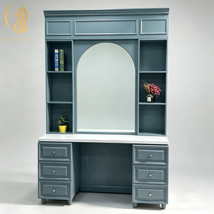 Station de miroir de salon durable, meubles de salon commerciaux modernes multifonctionnels en <span class=keywords><strong>bois</strong></span> pour <span class=keywords><strong>centre</strong></span> <span class=keywords><strong>commercial</strong></span> et hôtel, salon de coiffure et de beauté - Product Image 3
