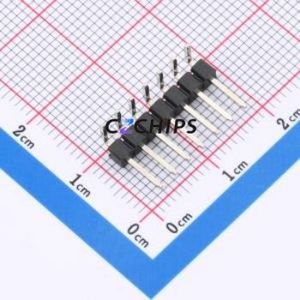 A254AD-WD07P-PC030 Pin Header Bent Lead Through Hole,P=2.54mm Connector 1x7P Square Hole Single Row 7P - Product Image 1