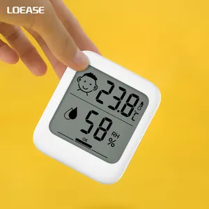 Termômetro e higrômetro inteligente, mini monitor de temperatura e umidade interna de design