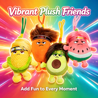 Gantungan Kunci Buah Plush Kreatif Unik, Liontin Makanan Plush Lembut Kawaii untuk Hadiah Anak