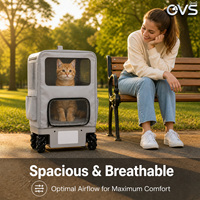 Poussette pour animaux de compagnie OVS Tracker, respirante, durable, imperméable, multifonctionnelle, sécurisée, à 4 roues, portable, intelligente